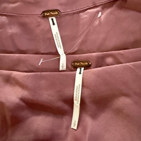 Free People skirt set co-ord top and midi skirt satin matching set boho Small - Picture 10 of 13